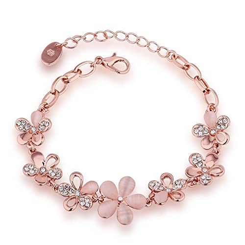 Pink Flowers Link Chain